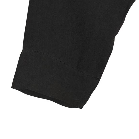 Vince Silk Pintuck Pleats Shift Dress Womens Size 4 Black V-Neck Long Sleeves - Picture 9 of 13